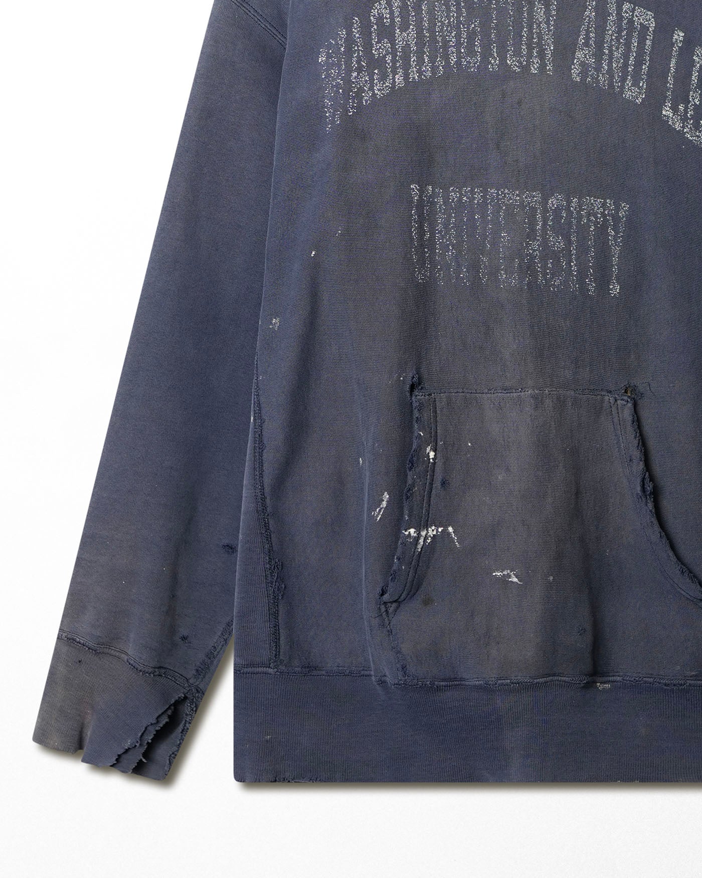 CHAMPION "WASHINGTON AND LEE UNIVERSITY" BLUE DESTROYED HOODIE