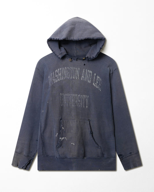 CHAMPION "WASHINGTON AND LEE UNIVERSITY" BLUE DESTROYED HOODIE