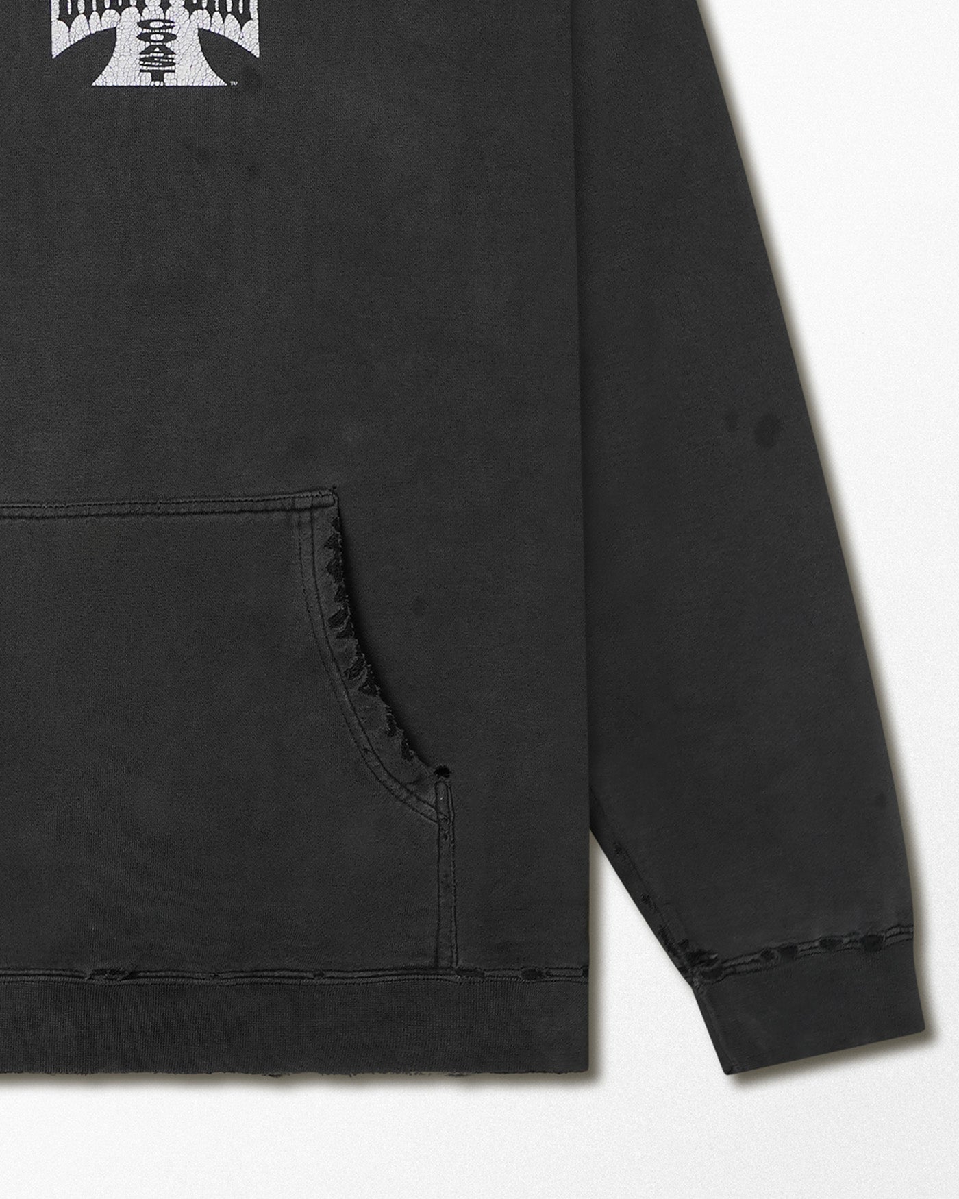 WEST COAST CHOPPERS "CLASSIC LOGO" BLACK FADED DISTRESSED HOODIE