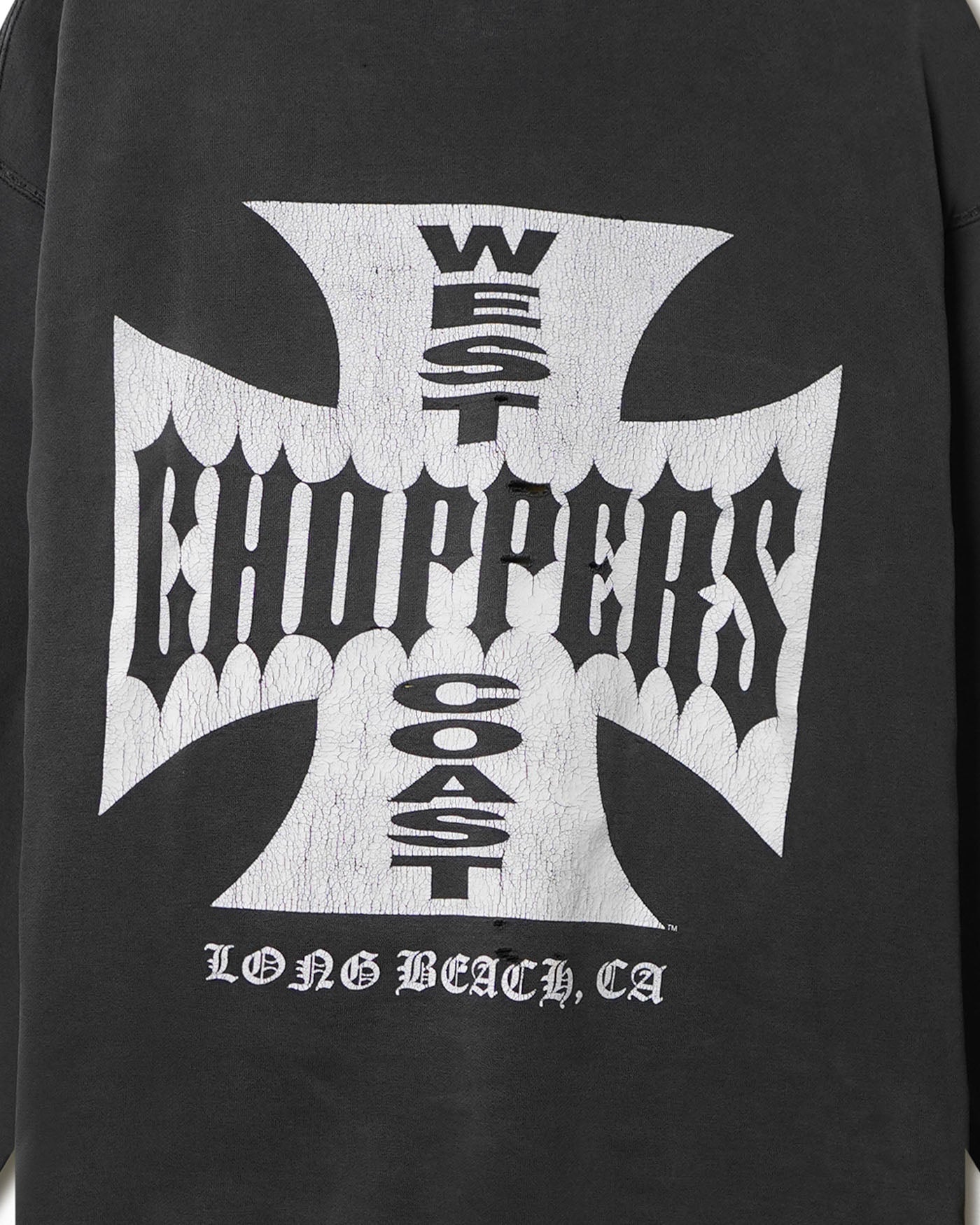WEST COAST CHOPPERS "CLASSIC LOGO" BLACK FADED DISTRESSED HOODIE