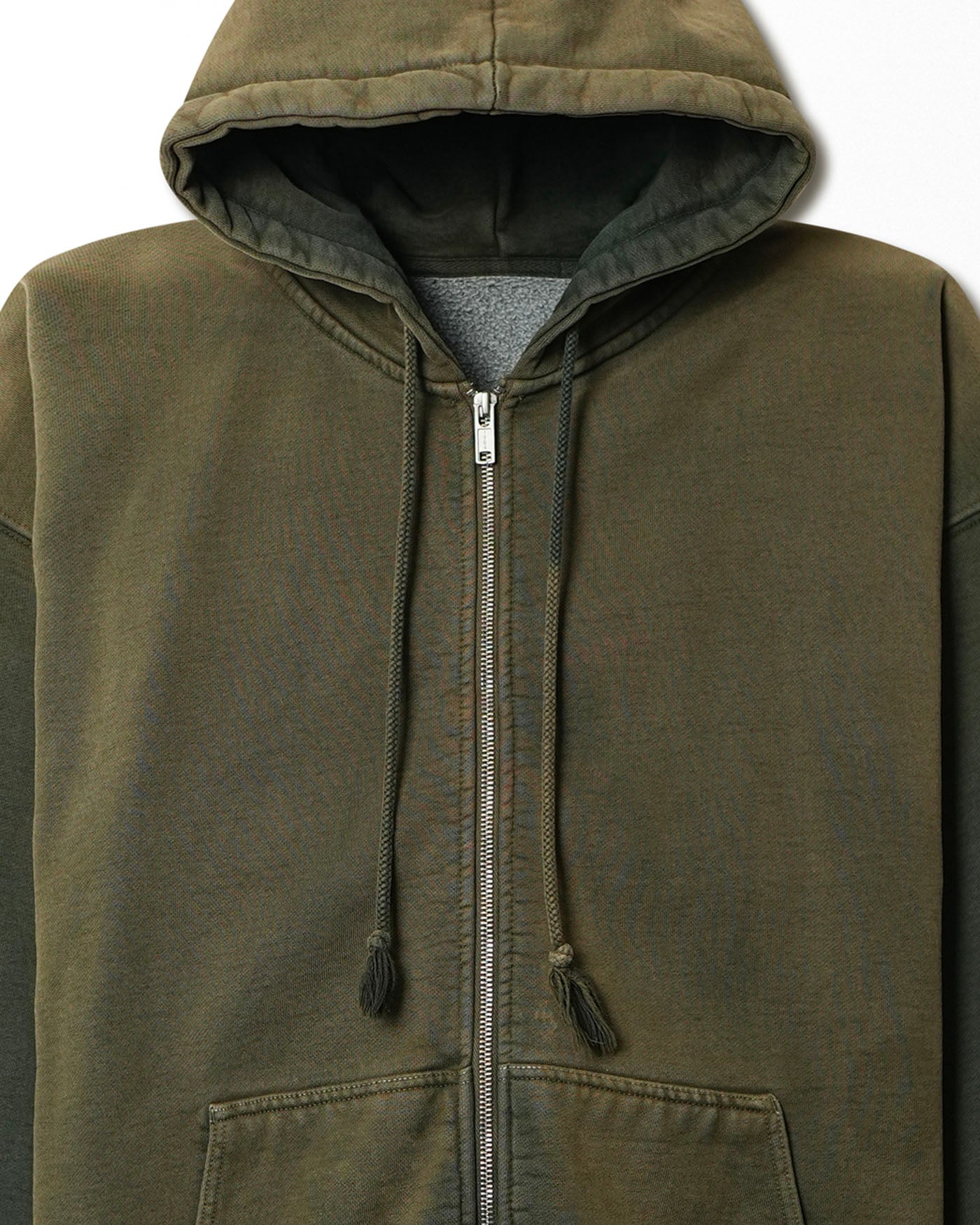 GREEN FADED HEAVYWEIGHT ZIP HOODIE