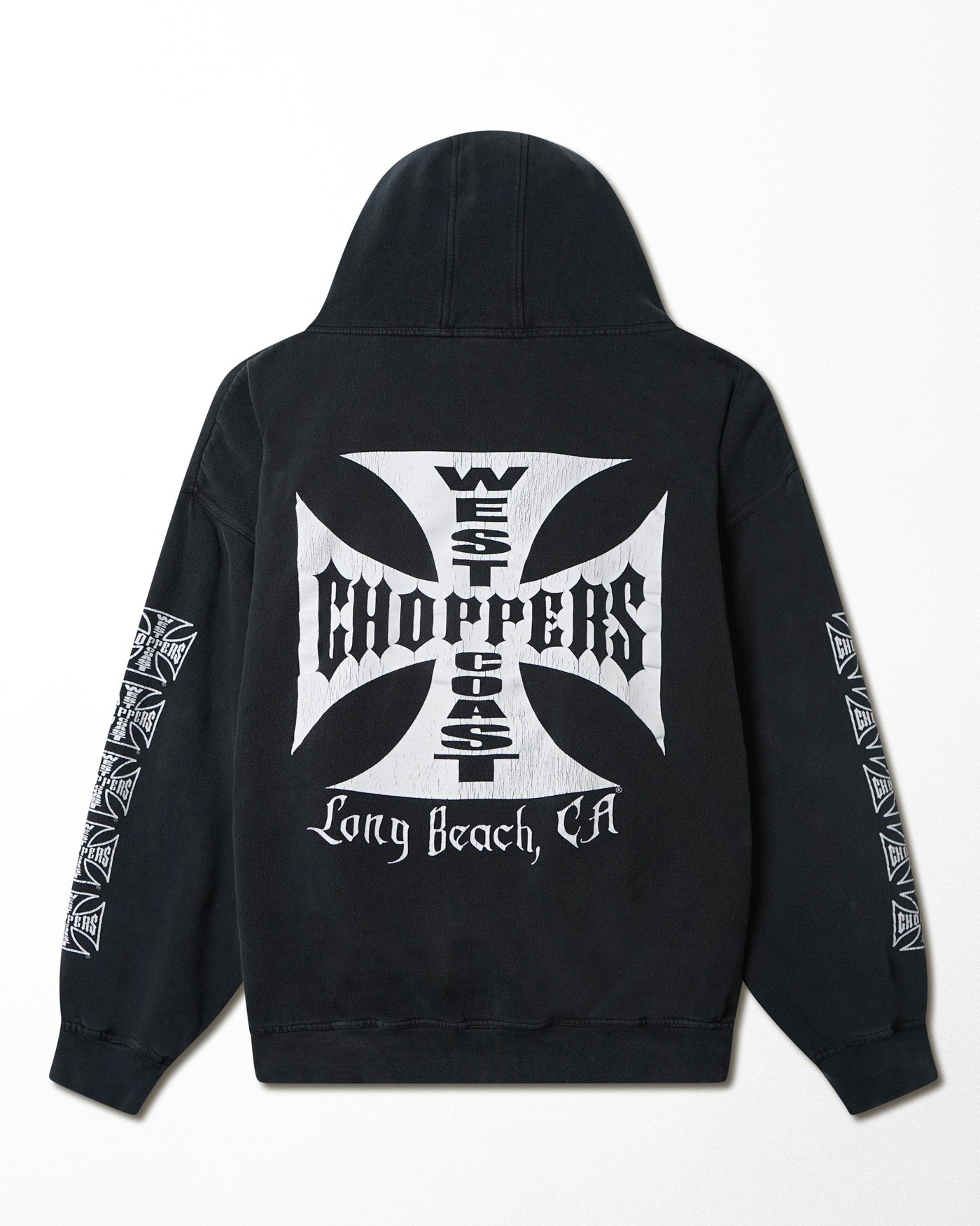 WEST COAST CHOPPERS "CLASSIC LOGO" BLACK FADED HOODIE