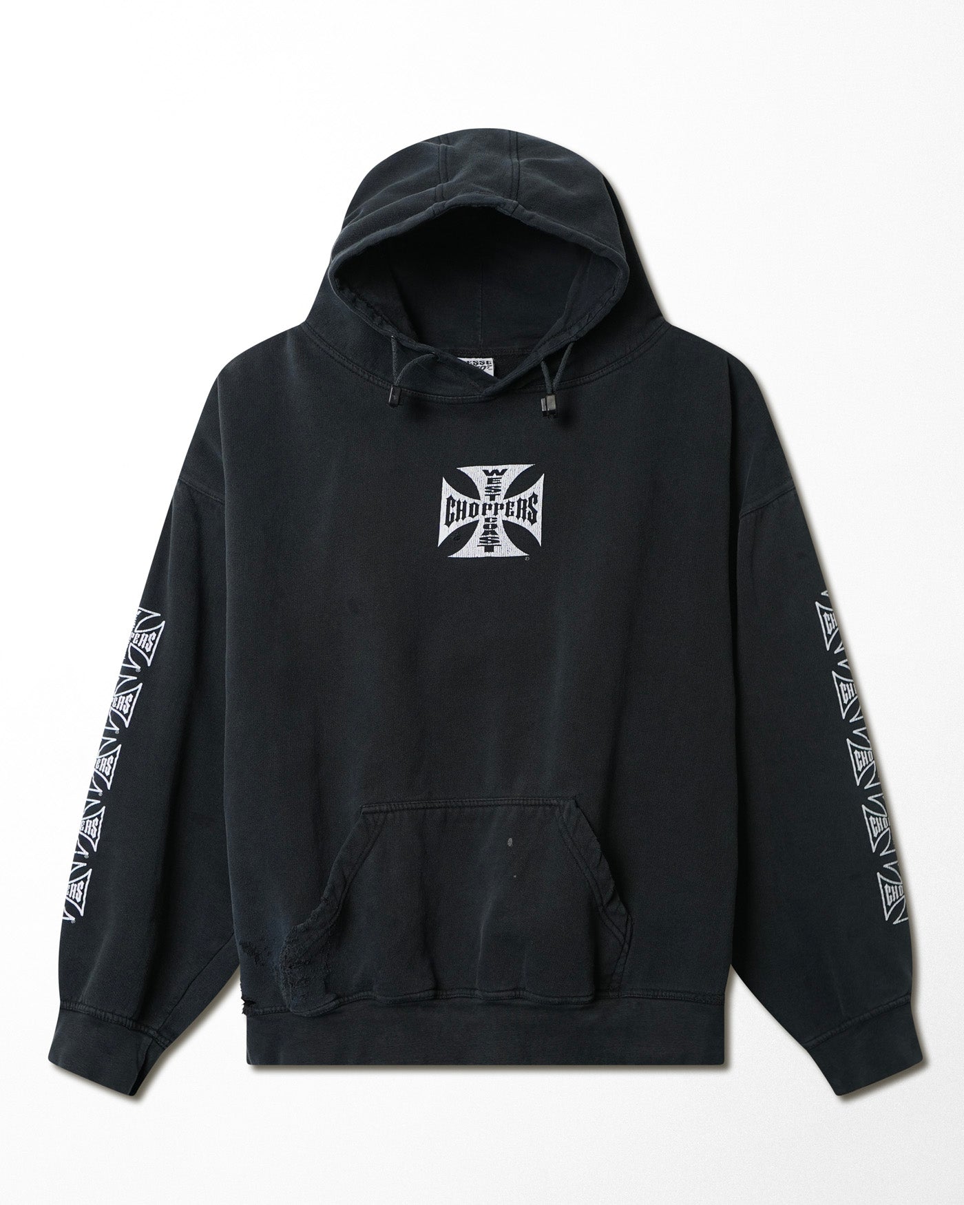 WEST COAST CHOPPERS "CLASSIC LOGO" BLACK FADED HOODIE