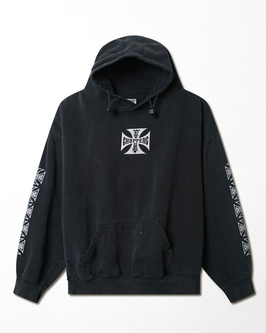 WEST COAST CHOPPERS "CLASSIC LOGO" BLACK FADED HOODIE