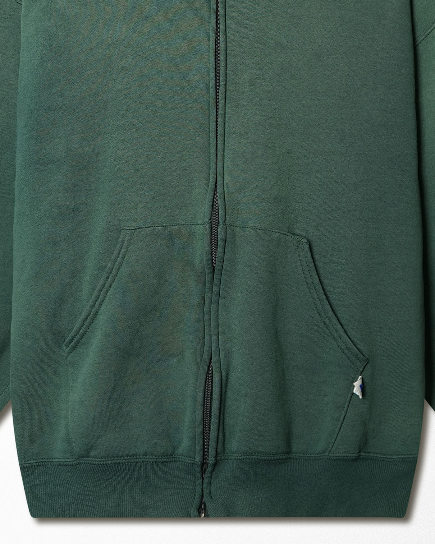 RUSSELL GREEN FADED ZIP HOODIE