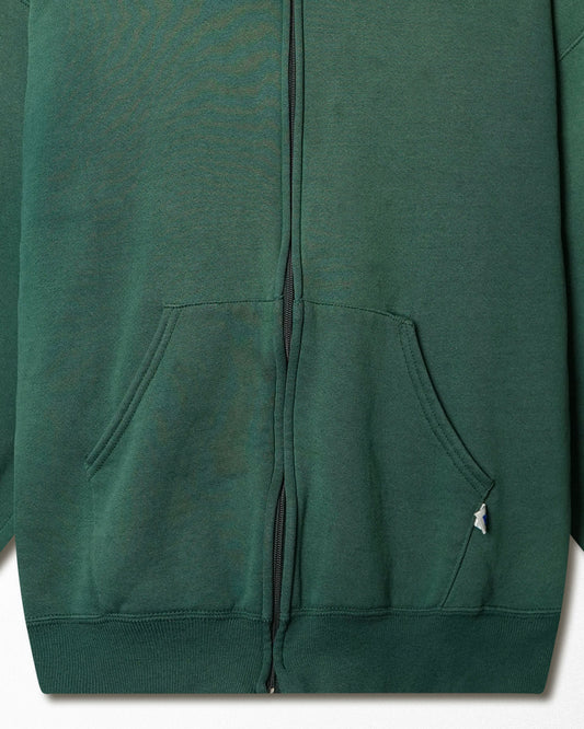 RUSSELL GREEN FADED ZIP HOODIE