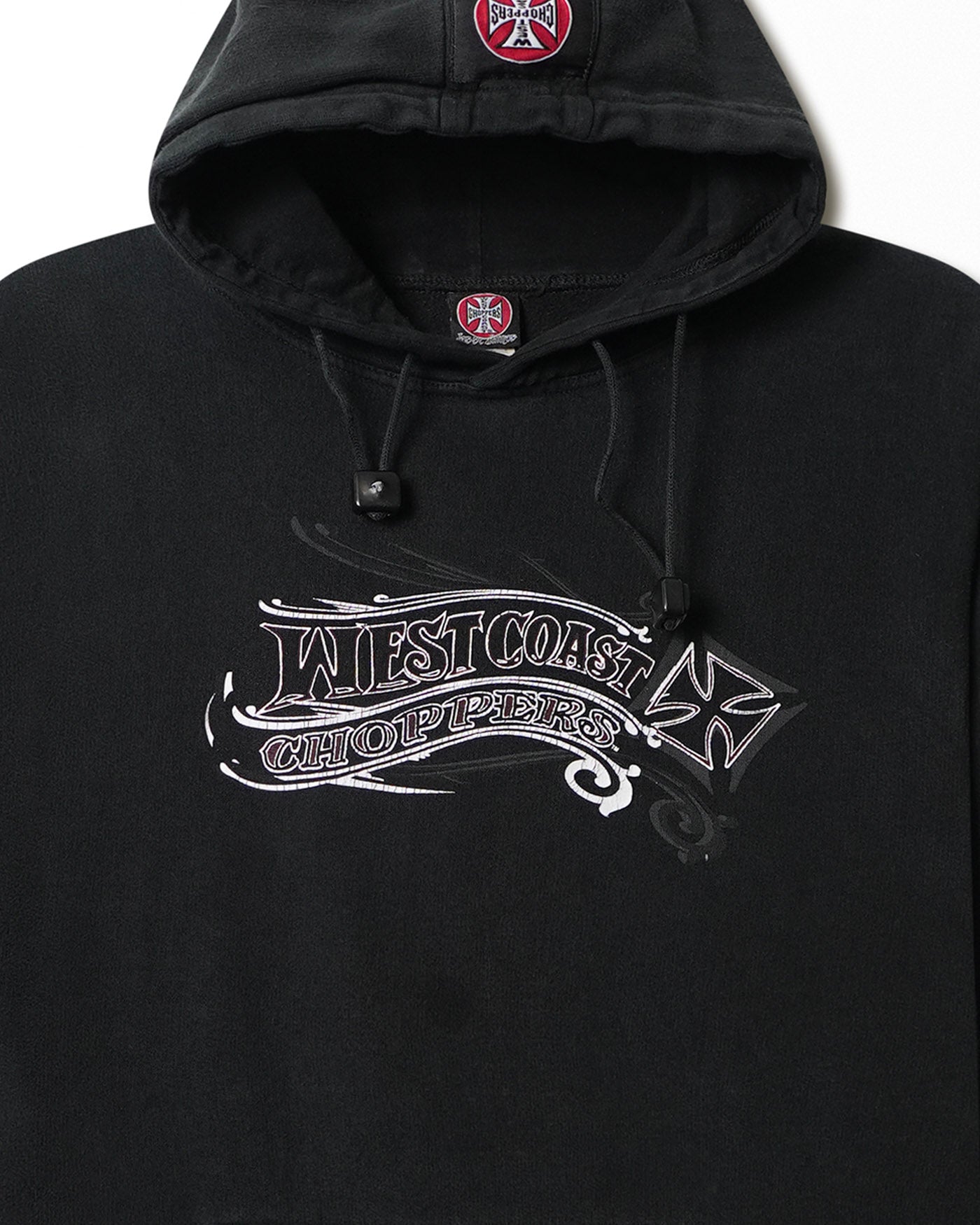 WEST COAST CHOPPERS "SCRIPT LOGO" BLACK FADED HOODIE