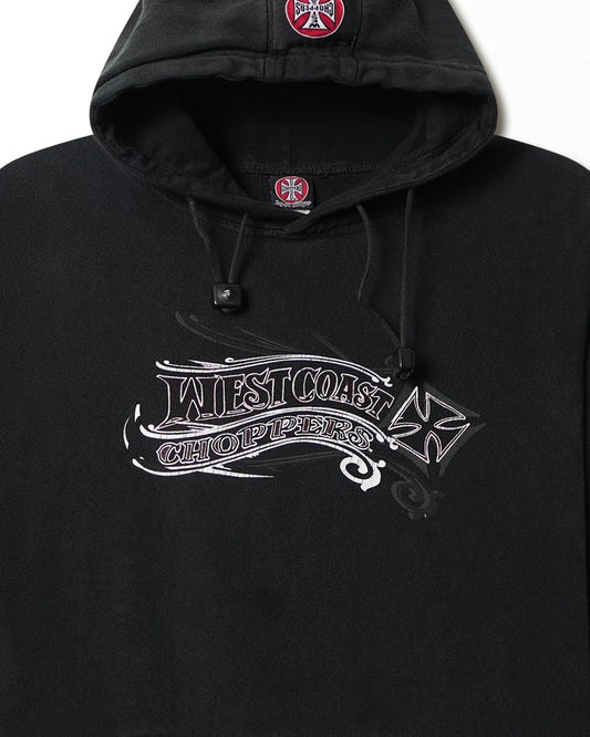 WEST COAST CHOPPERS "SCRIPT LOGO" BLACK FADED HOODIE