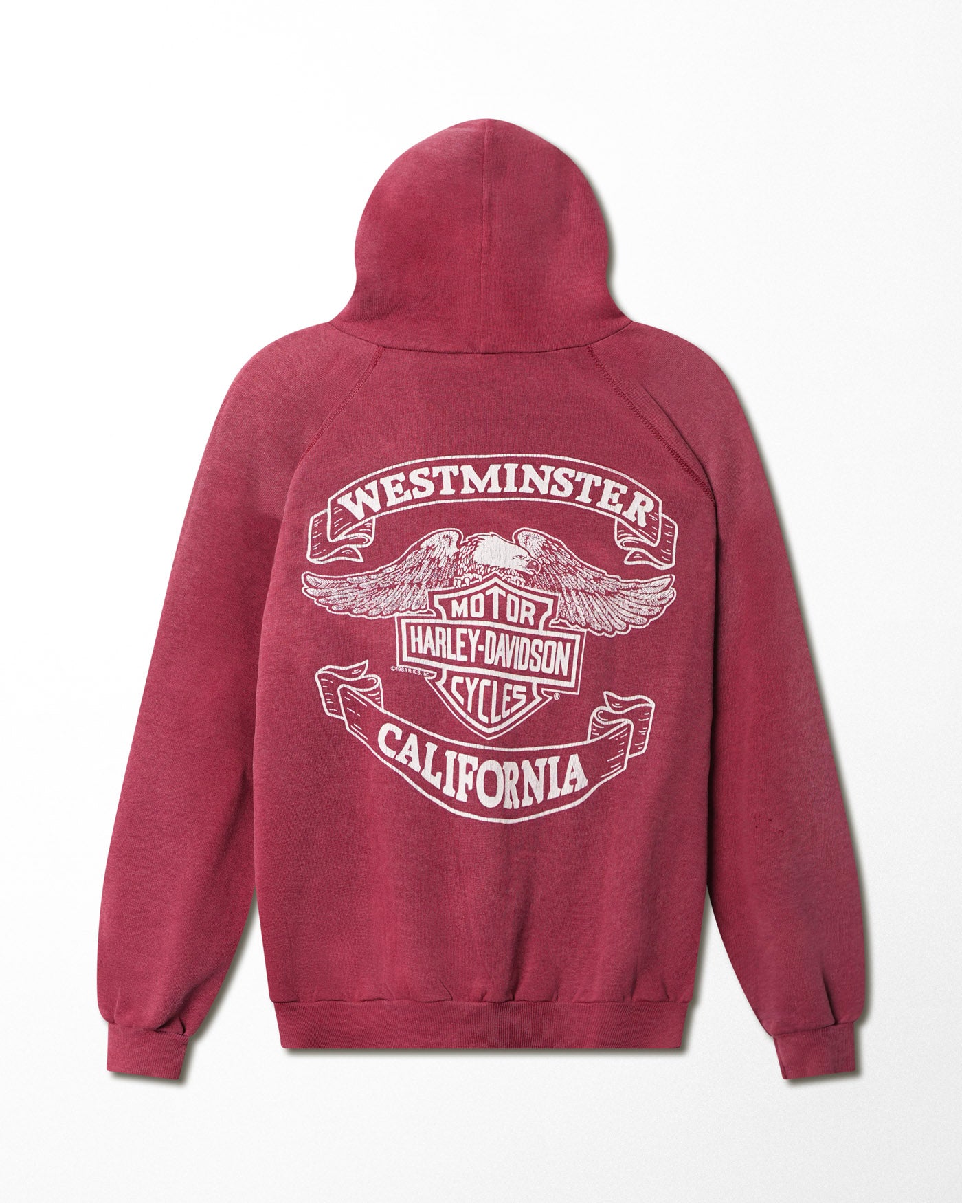 HARLEY DAVIDSON "FREE SPIRIT" RED RAGLAN HOODIE
