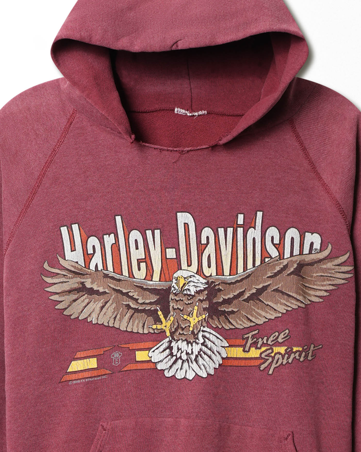 HARLEY DAVIDSON "FREE SPIRIT" RED RAGLAN HOODIE