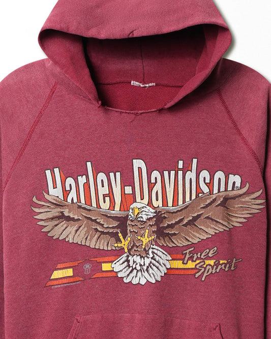 HARLEY DAVIDSON "FREE SPIRIT" RED RAGLAN HOODIE