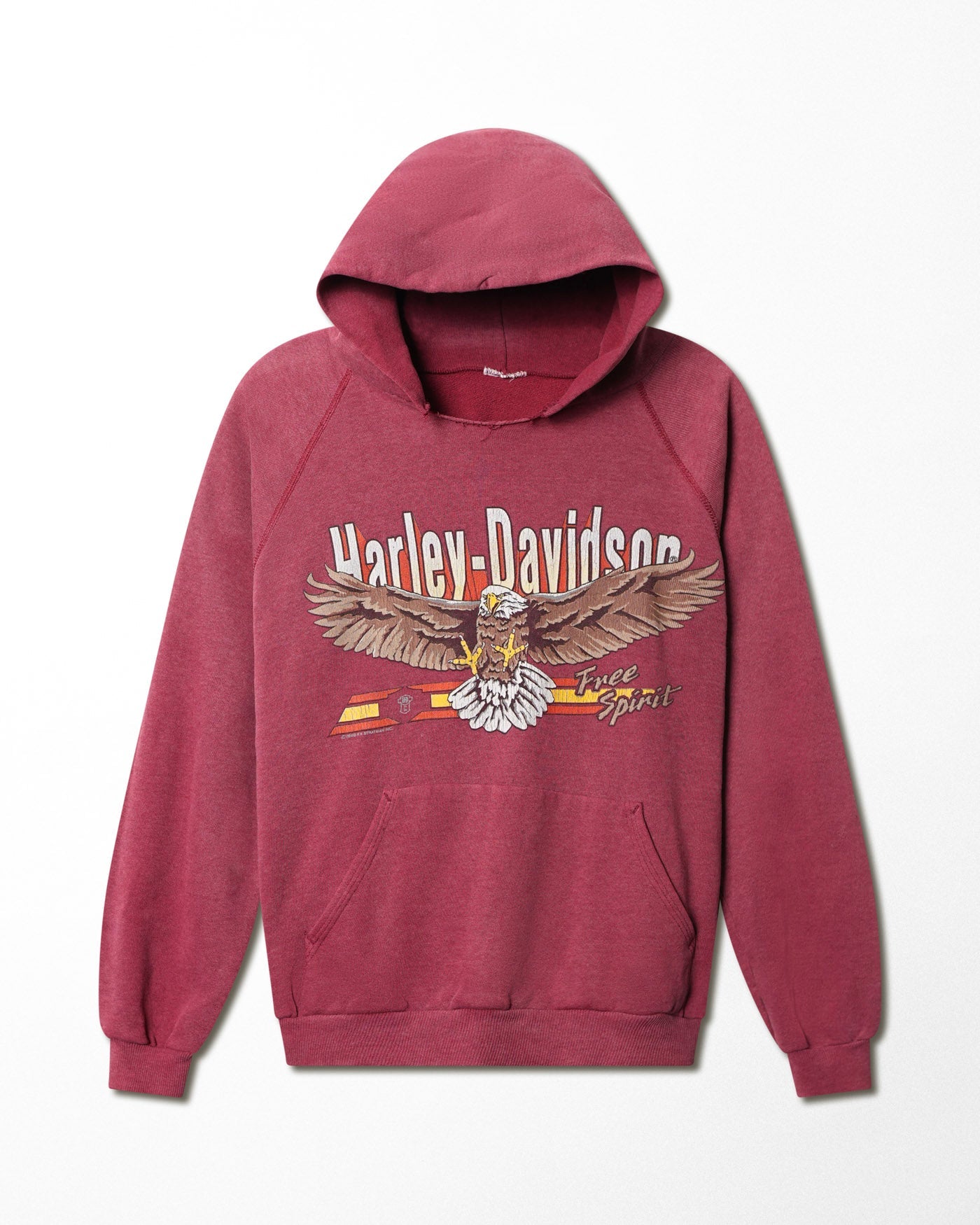 HARLEY DAVIDSON "FREE SPIRIT" RED RAGLAN HOODIE