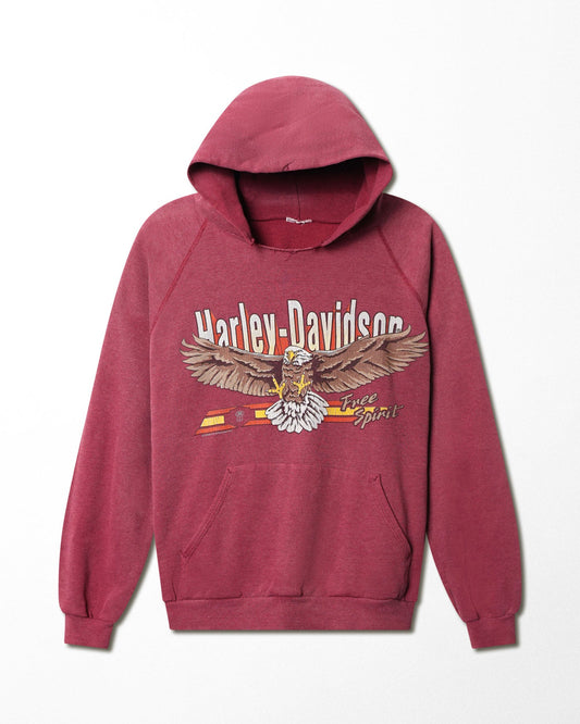 HARLEY DAVIDSON "FREE SPIRIT" RED RAGLAN HOODIE