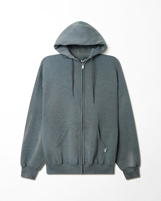 RUSSELL GREY FADED ZIP HOODIE