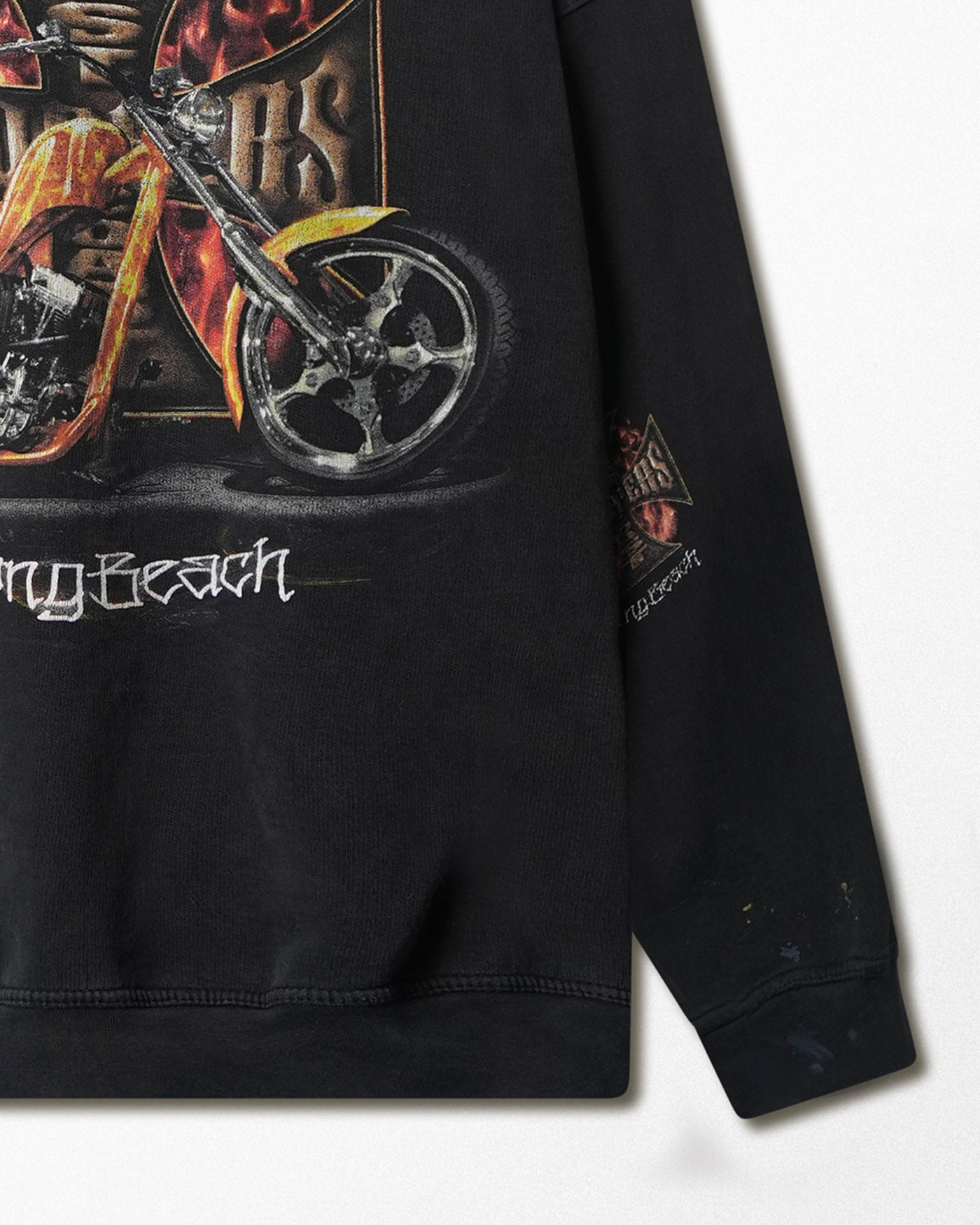 WEST COAST CHOPPERS "GOLD CROSS" BLACK FADED HOODIE