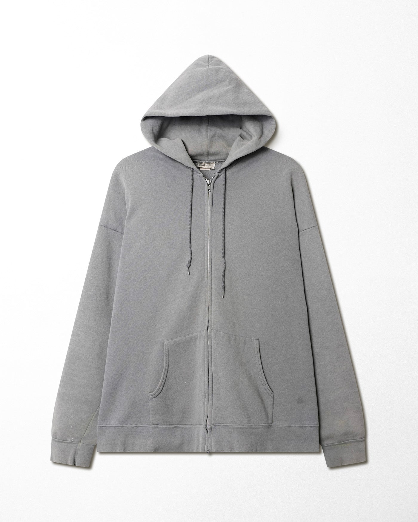 CHEETAH GREY FADED DISTRESSED ZIP HOODIE