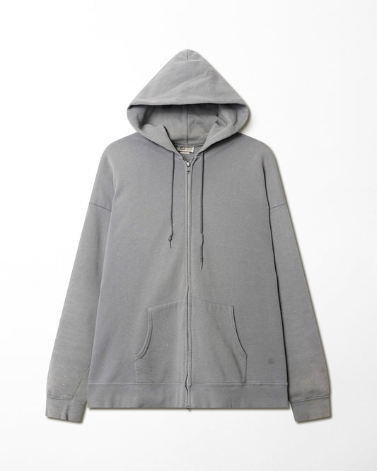 CHEETAH GREY FADED DISTRESSED ZIP HOODIE