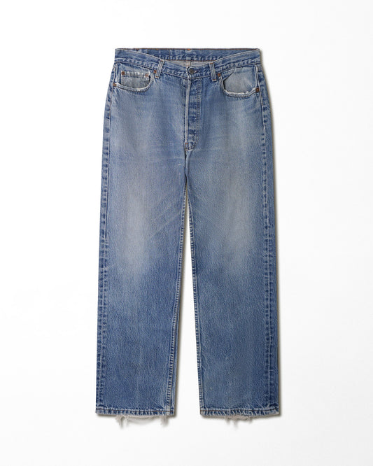 LEVI'S 501 MID-WASH STAINED JEANS