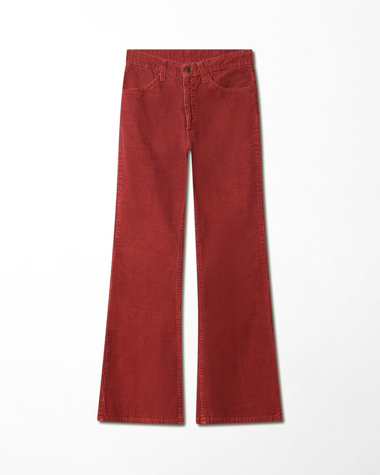 LEVI'S RED CORDUROY WHITE TAB FLARED JEANS