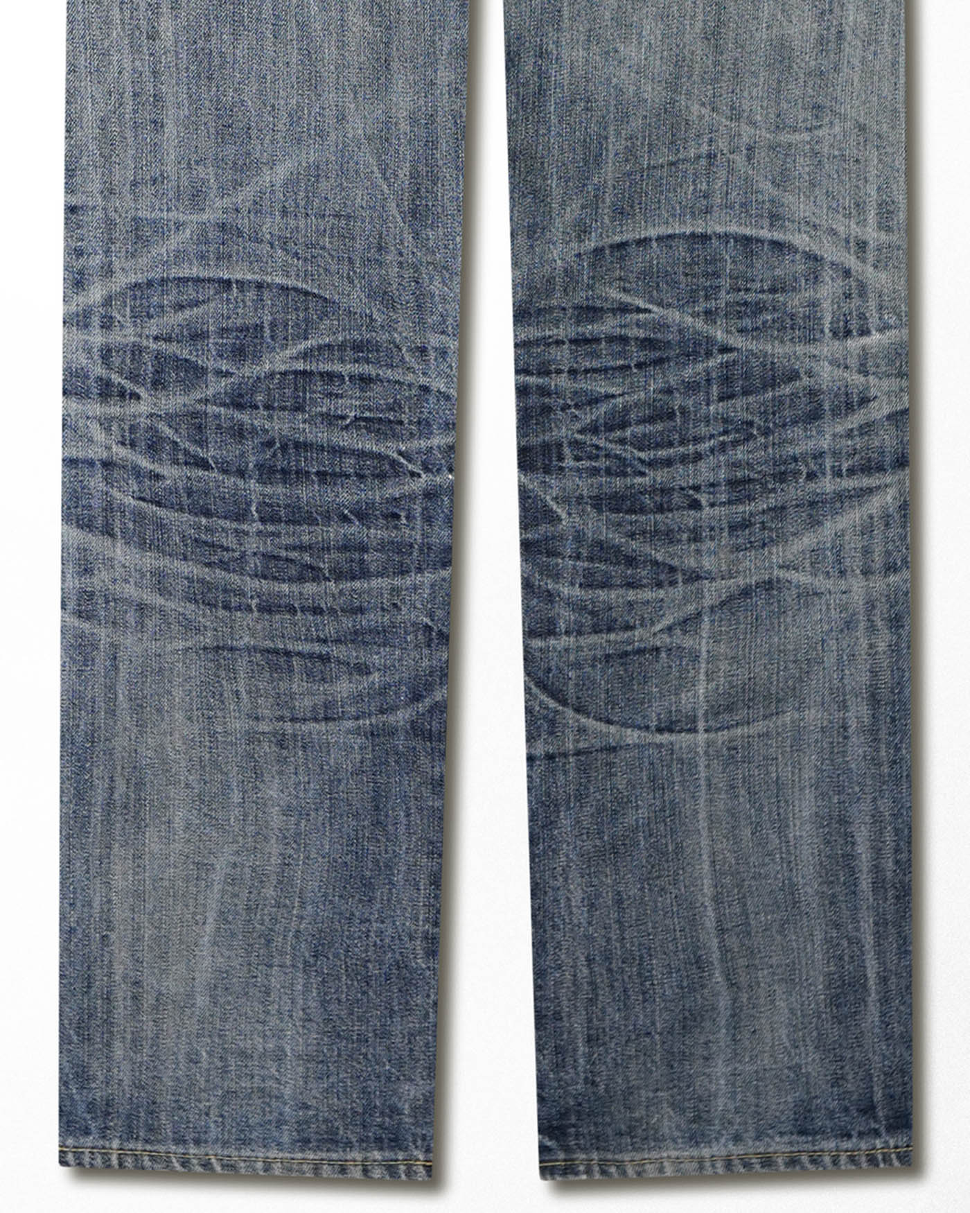 LEVI'S 501 SELVEDGE DARK WASH DISTRESSED JEANS