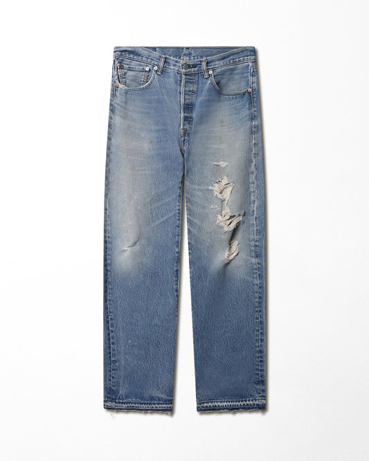 LEVI'S 501 MID-WASH DISTRESSED JEANS