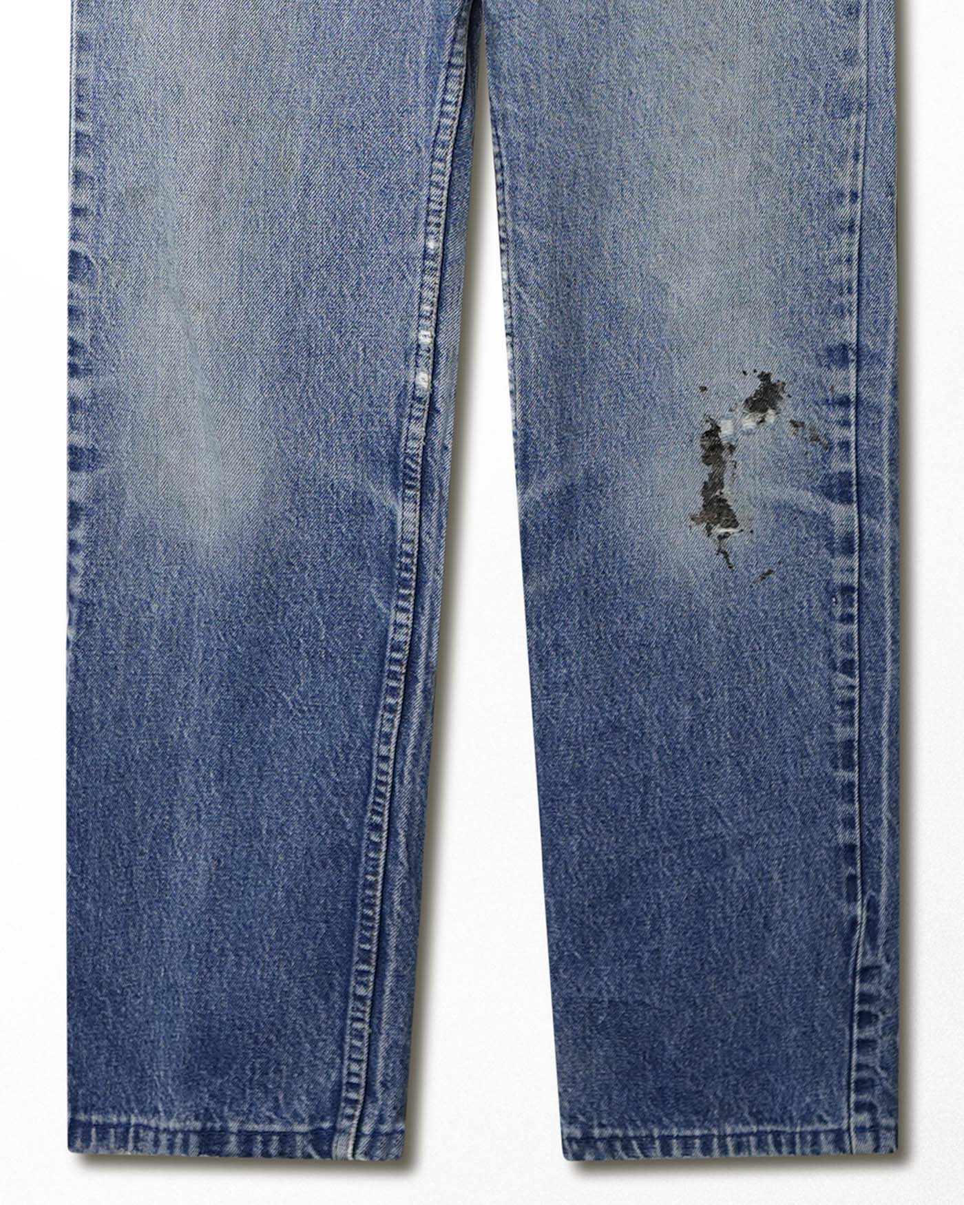 LEVI'S 501 MID WASH STAINED JEANS