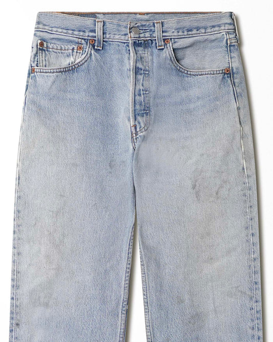 LEVI'S 501 LIGHT WASH STAINED JEANS