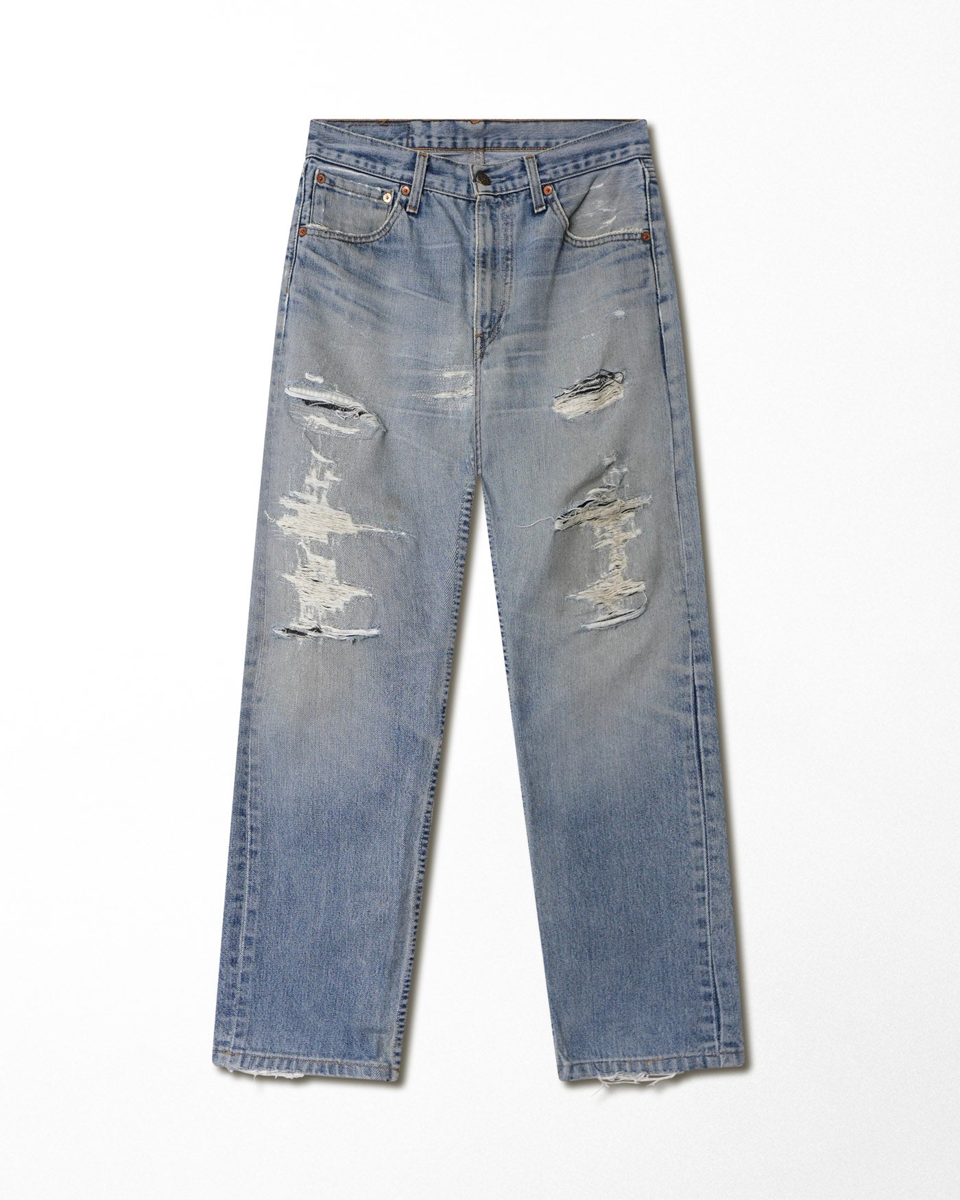 LEVI'S 501 MID-WASH DISTRESSED JEANS