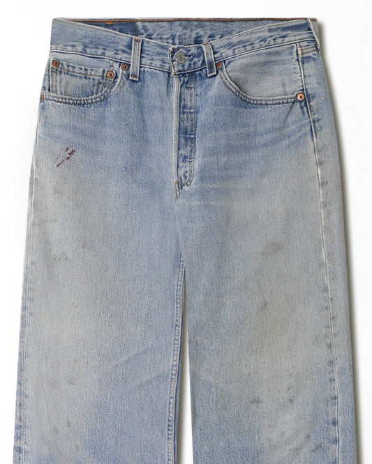 LEVI'S 501 LIGHT WASH STAINED JEANS