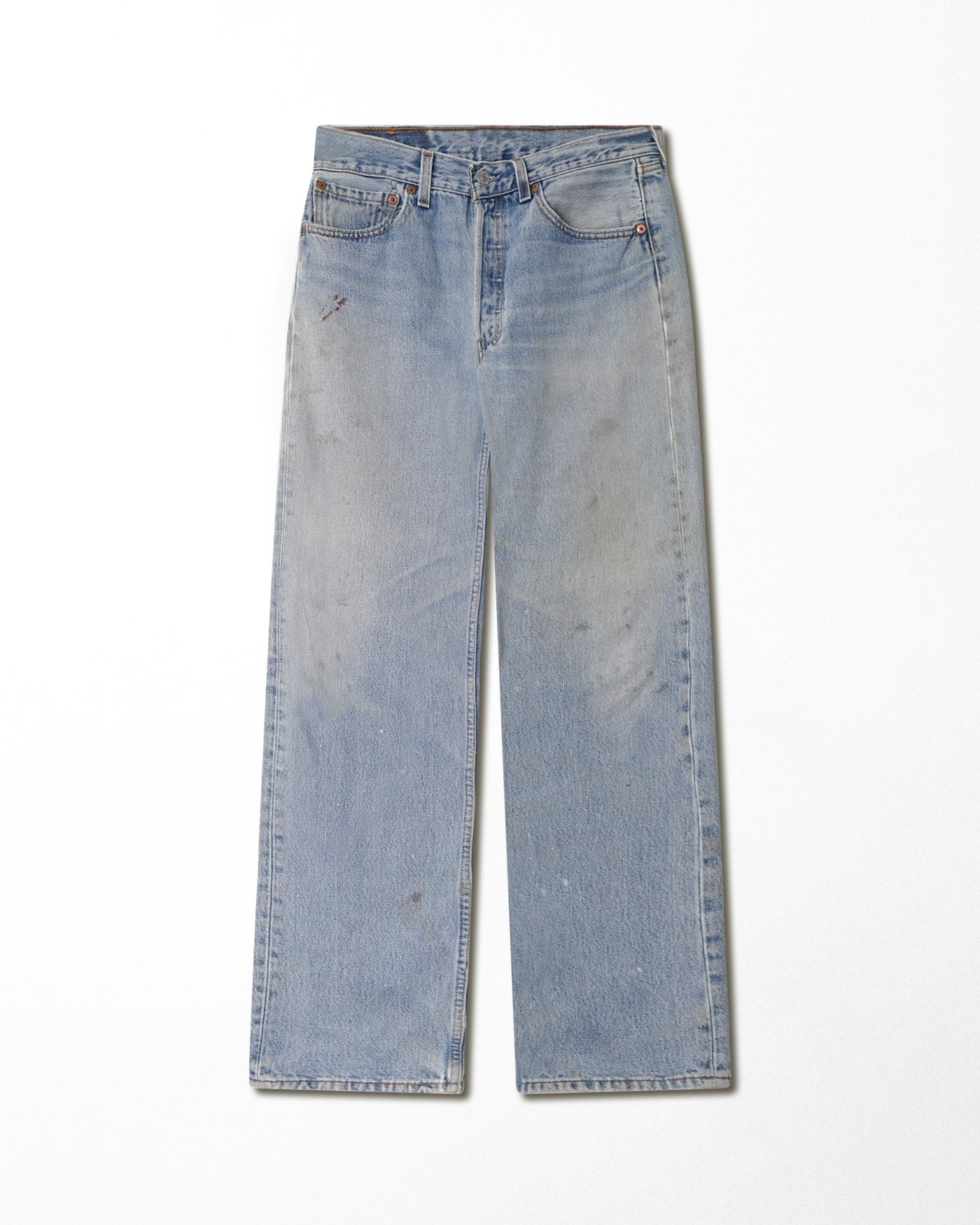 LEVI'S 501 LIGHT WASH STAINED JEANS