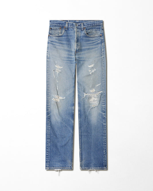 LEVI'S 501 MID-WASH DISTRESSED JEANS