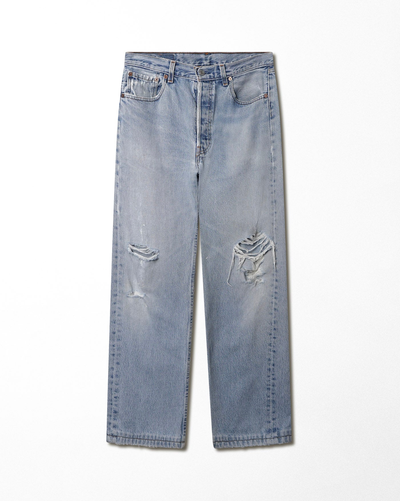 LEVI'S 501 LIGHT WASH DISTRESSED JEANS