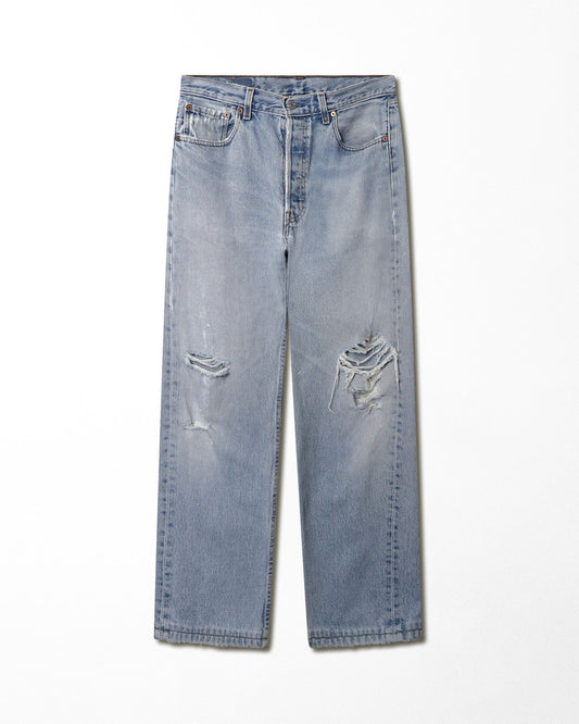 LEVI'S 501 LIGHT WASH DISTRESSED JEANS
