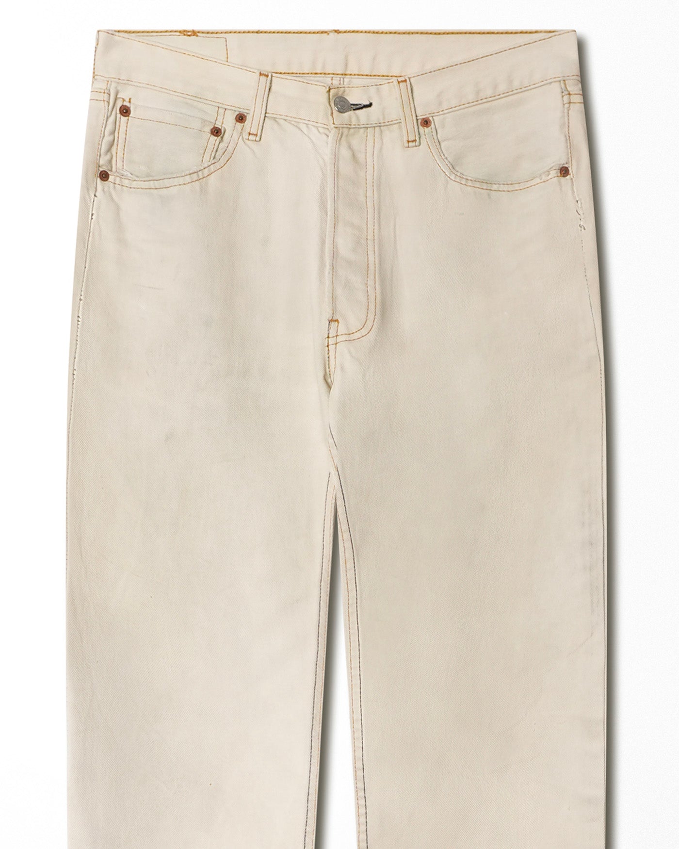 LEVI'S 501 BLEACHED CREAM JEANS