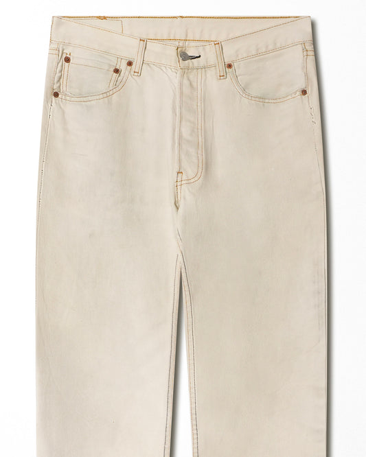 LEVI'S 501 BLEACHED CREAM JEANS