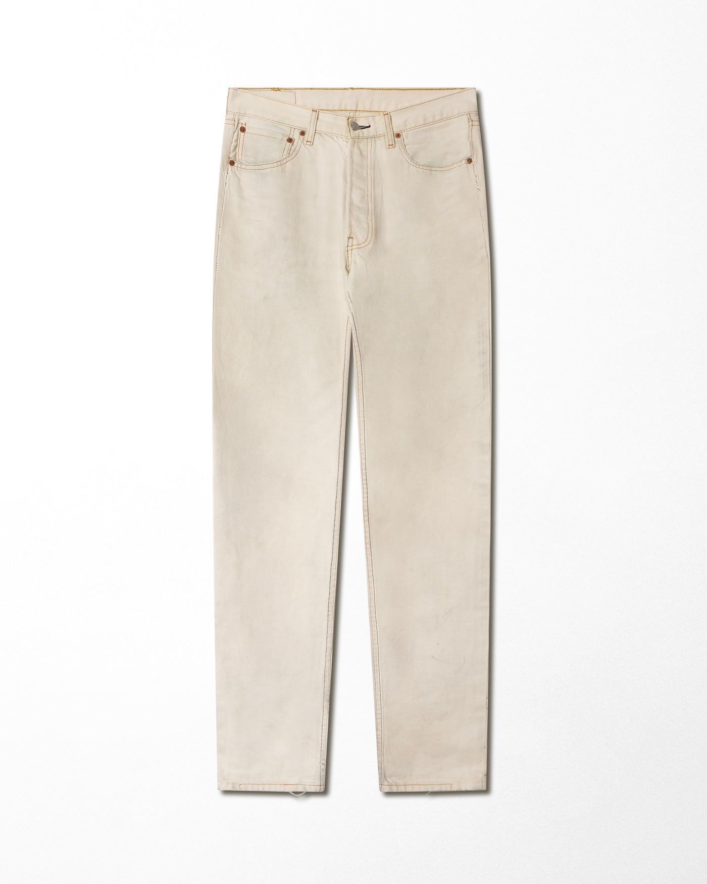 LEVI'S 501 BLEACHED CREAM JEANS