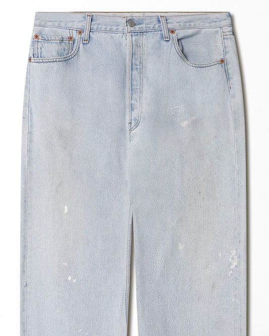 LEVI'S 501 LIGHT WASH FADED STAINED JEANS
