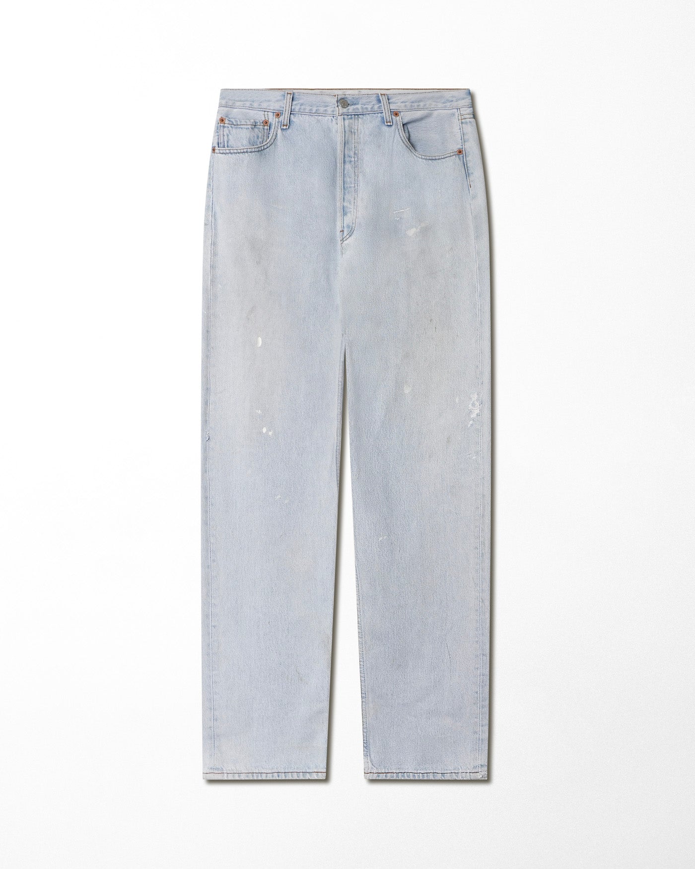 LEVI'S 501 LIGHT WASH FADED STAINED JEANS
