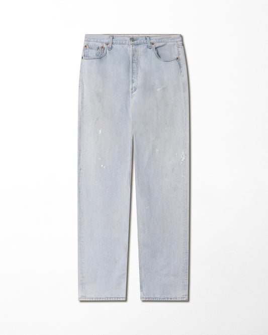 LEVI'S 501 LIGHT WASH FADED STAINED JEANS