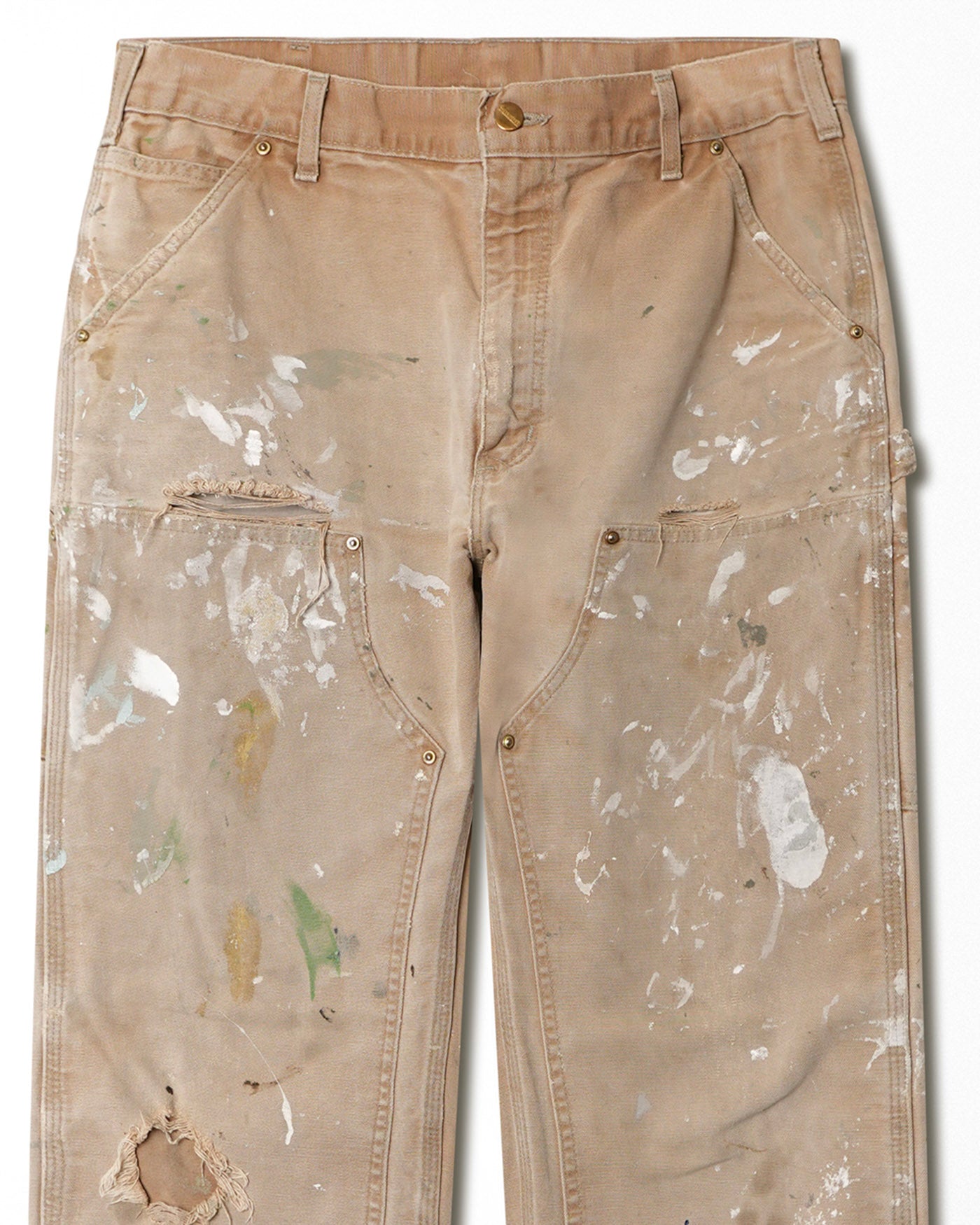 CARHARTT BEIGE FADED PAINTER DOUBLE KNEE PANTS