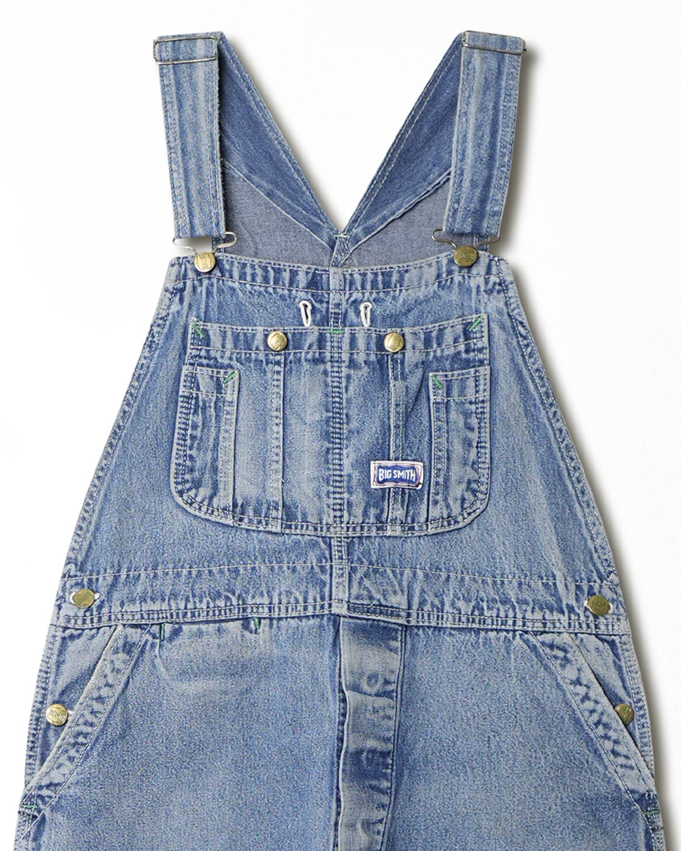 BIG SMITH MID-WASH DISTRESSED OVERALLS