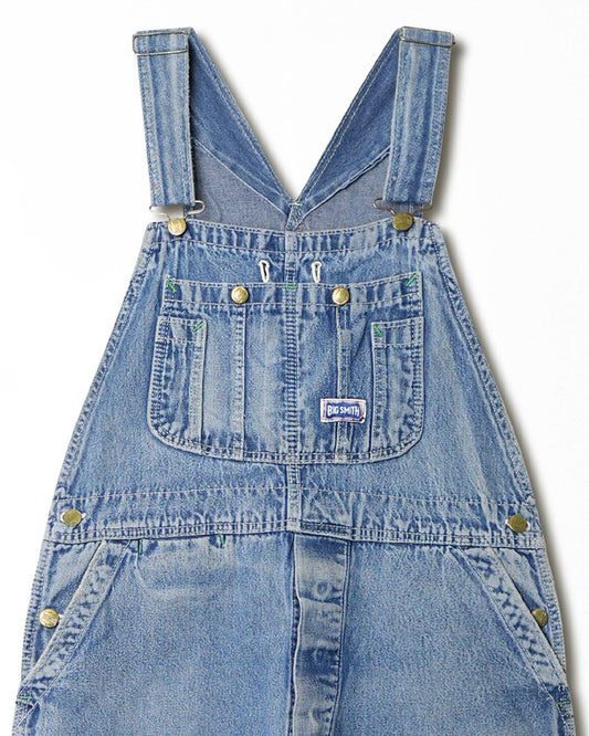 BIG SMITH MID-WASH DISTRESSED OVERALLS