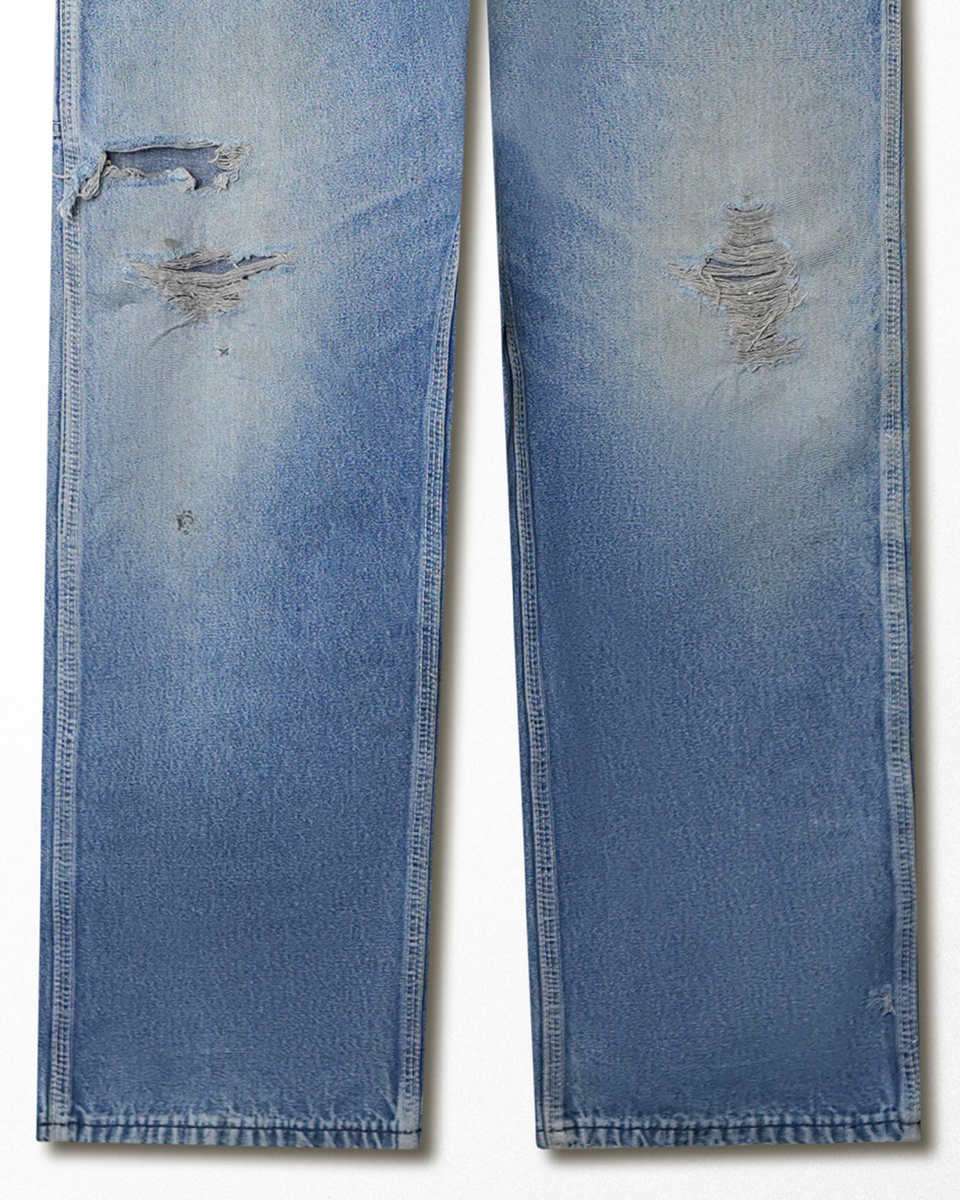 BIG SMITH MID-WASH DISTRESSED OVERALLS