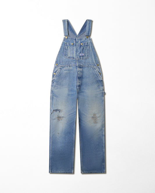 BIG SMITH MID-WASH DISTRESSED OVERALLS