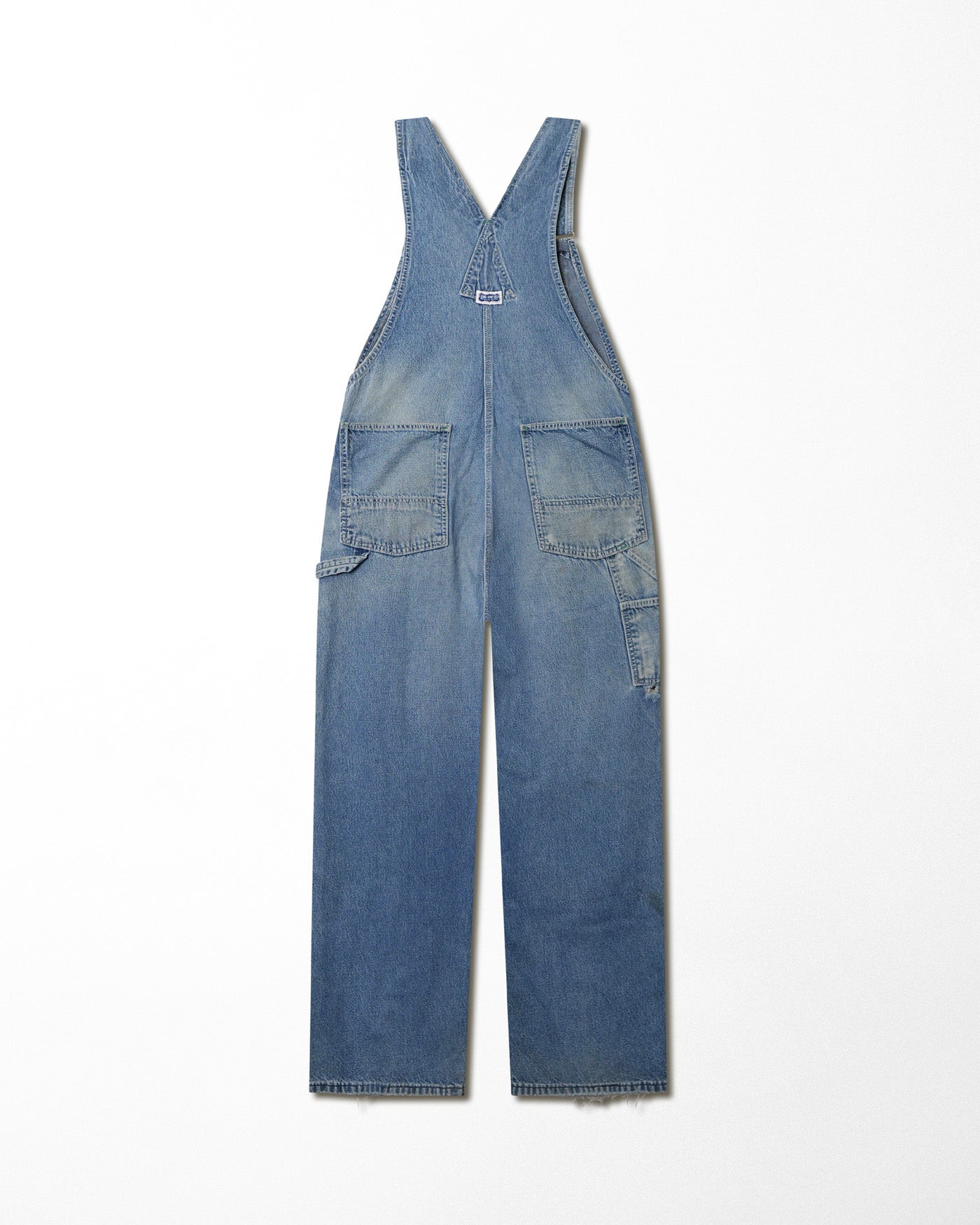 BIG SMITH MID-WASH DISTRESSED OVERALLS