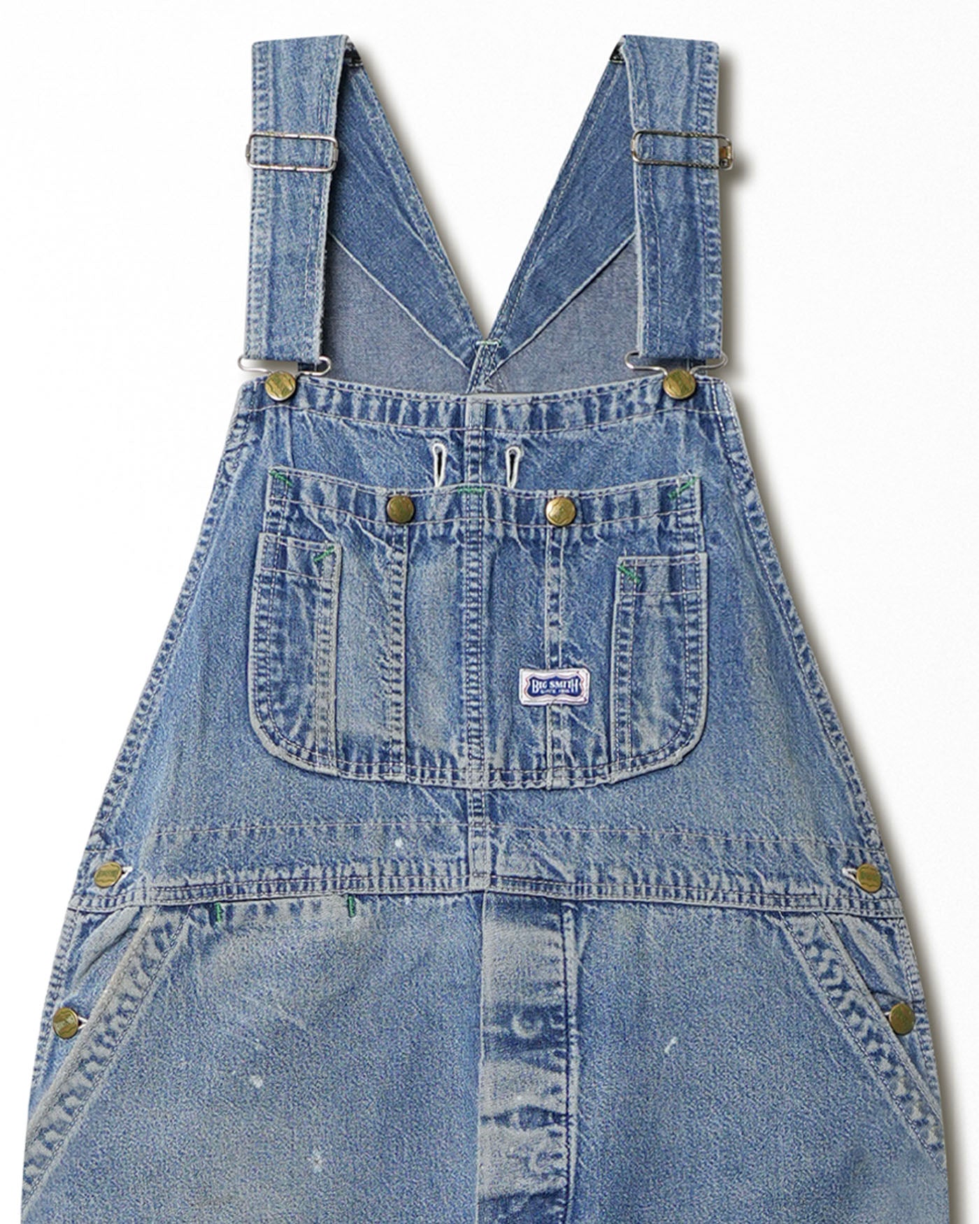 BIG SMITH MID-WASH DISTRESSED OVERALLS