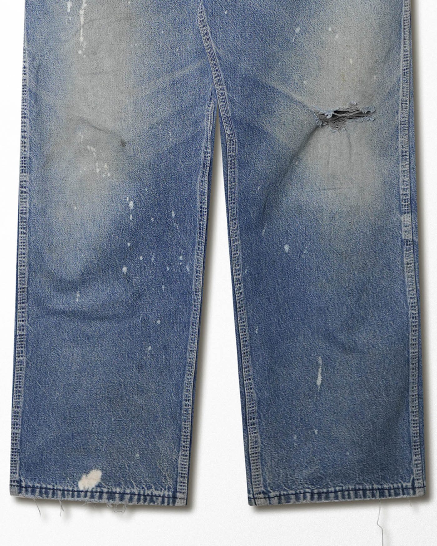 BIG SMITH MID-WASH DISTRESSED OVERALLS