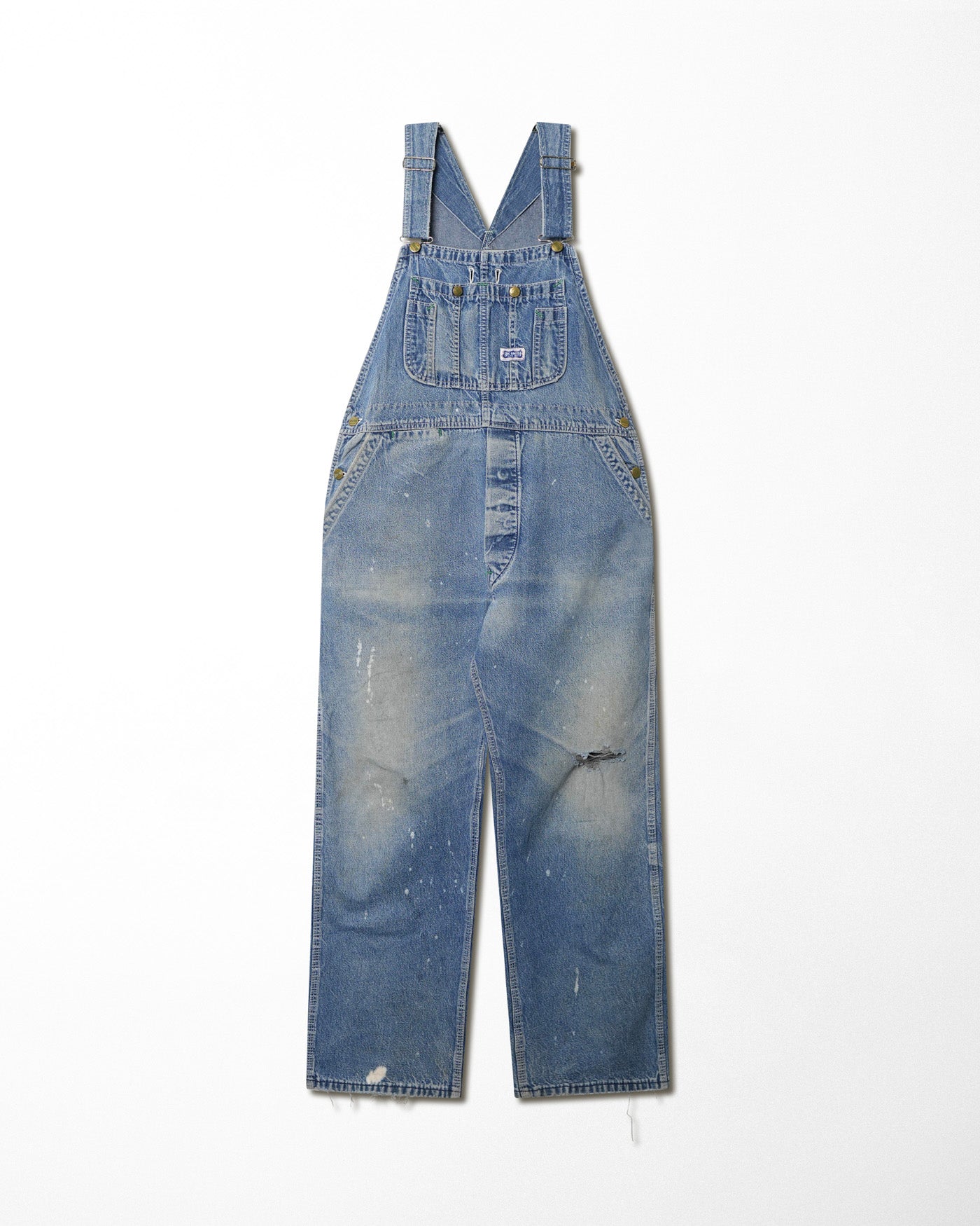 BIG SMITH MID-WASH DISTRESSED OVERALLS