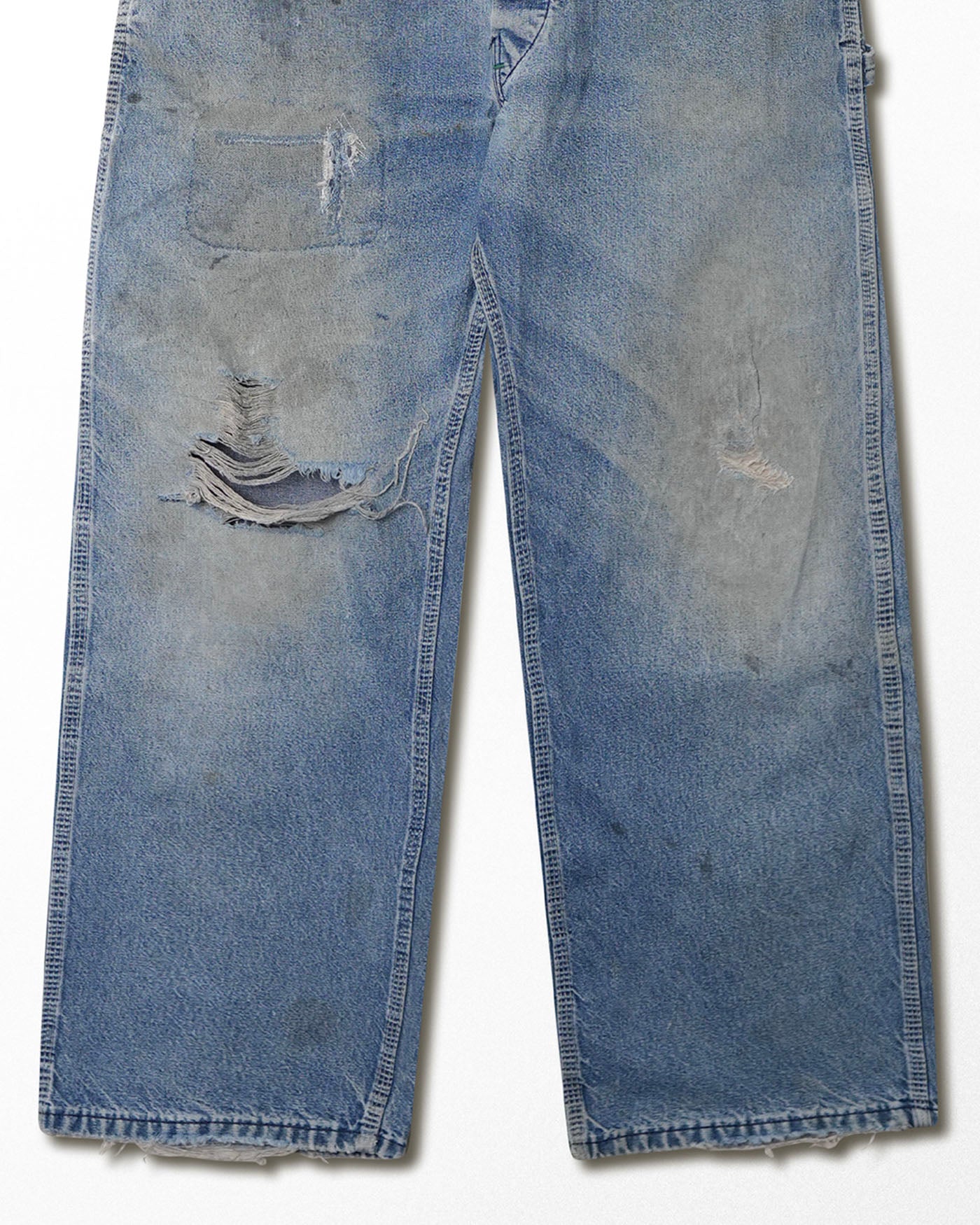 BIG SMITH MID-WASH DISTRESSED OVERALLS