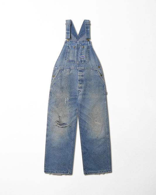 BIG SMITH MID-WASH DISTRESSED OVERALLS